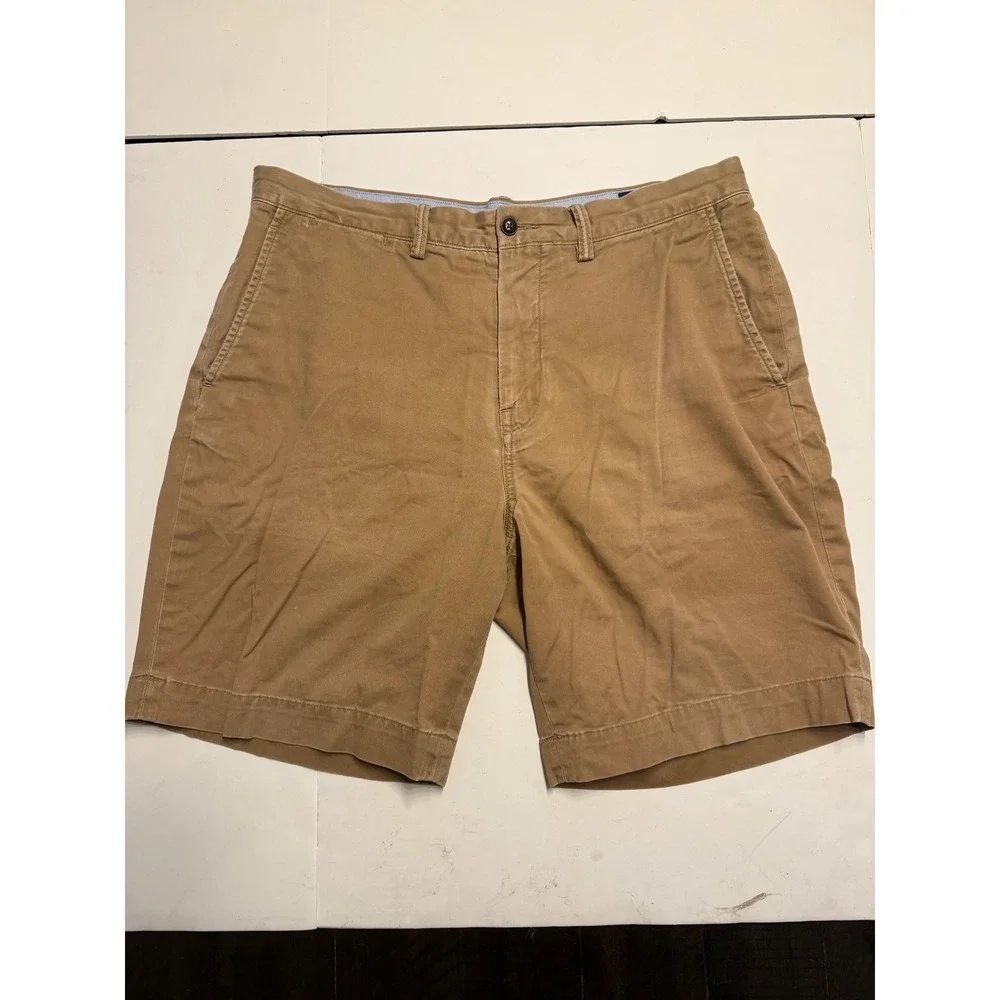 Polo Ralph Lauren Mens Stretch Classic Fit Chino Shorts Tan Khaki Cotton Size 35